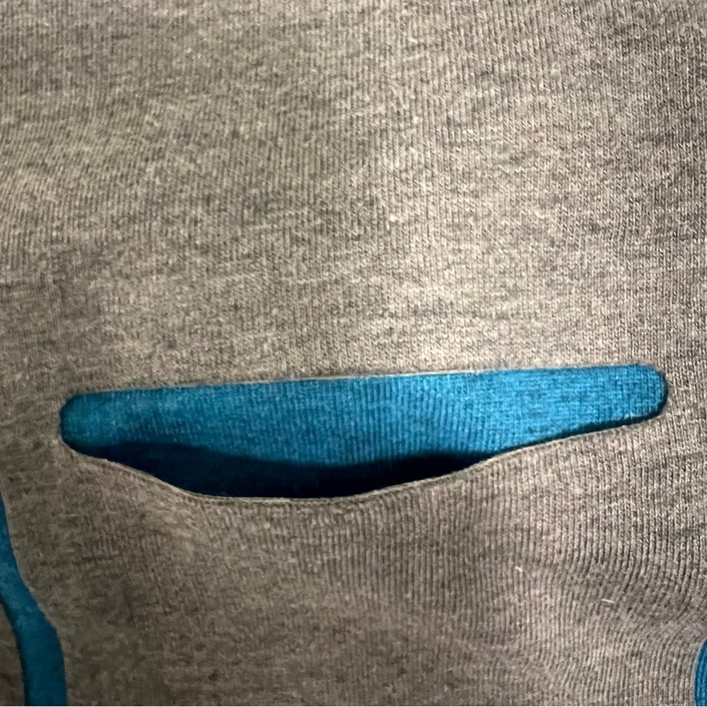 MEC Men's Performance Tank With Front Unique Pocket Gray with Blue Trim Size L - Picture 3 of 6